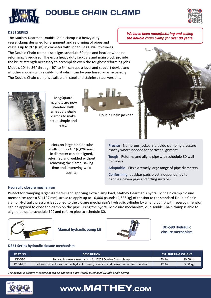 Mathey dearman deals chain clamp